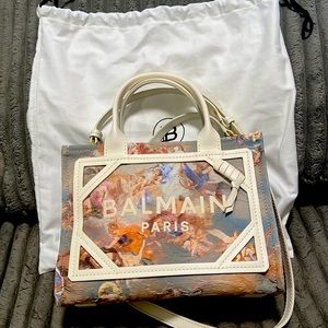 Balmain - Small B-Army Sky-Print Canvas Tote Bag
